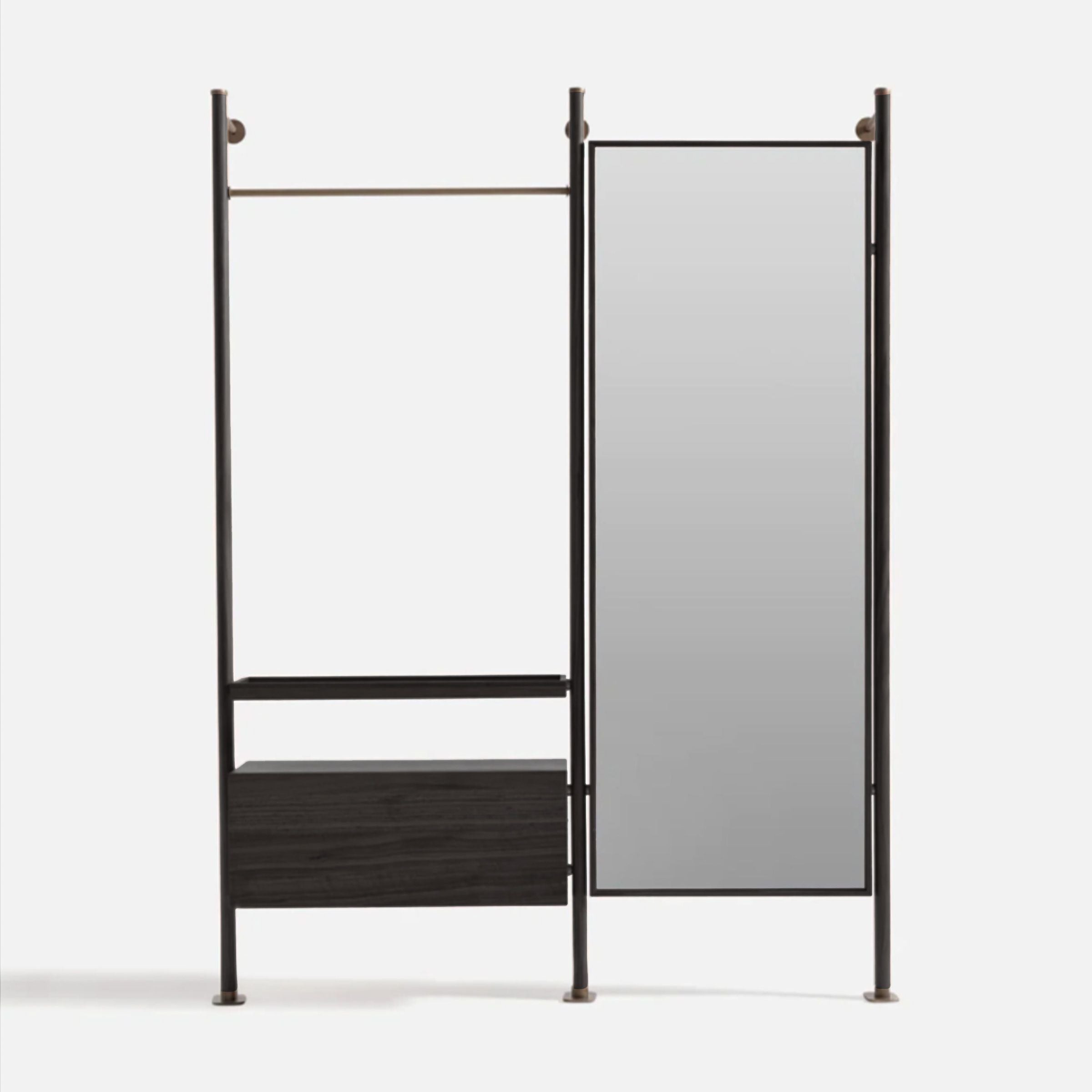 Black ORIX Wagon Stand Mirror Module showing a sleek, rectangular mirror with a black frame, designed for vehicle customization.