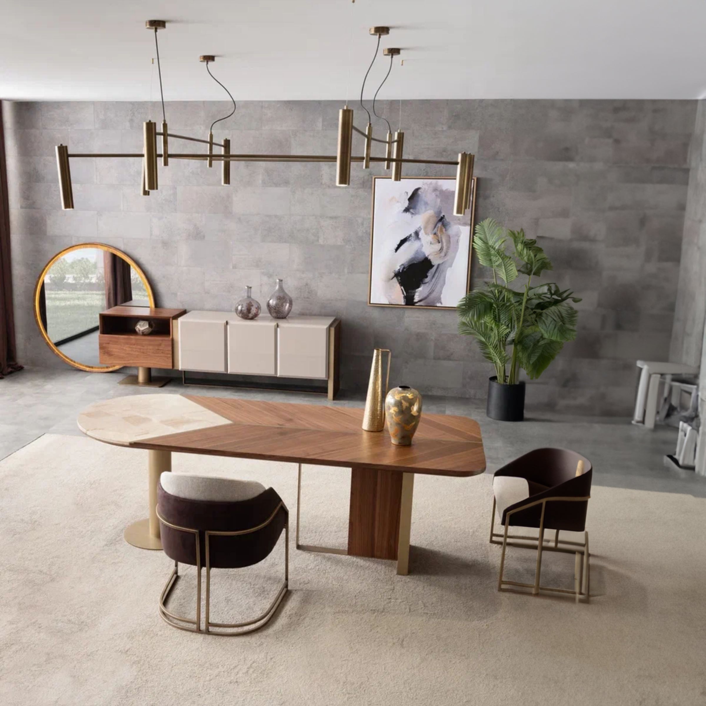 Walnut console mirror by ORIX, modern rectangular wall mirror with a walnut wood frame for stylish home decor.