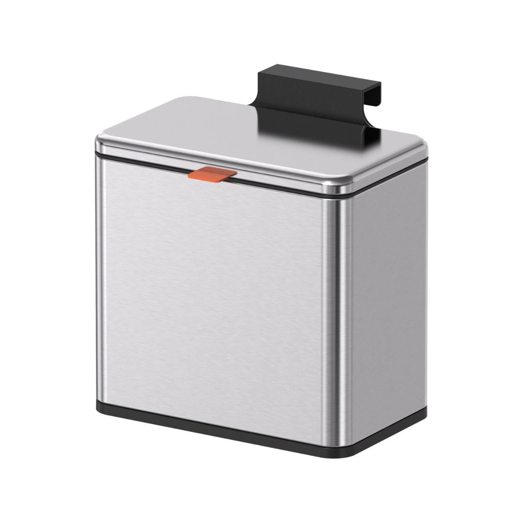 Wall-mounted BEACON JH-6601 trash bin with a sleek design, securely attached to a wall for convenient waste disposal.