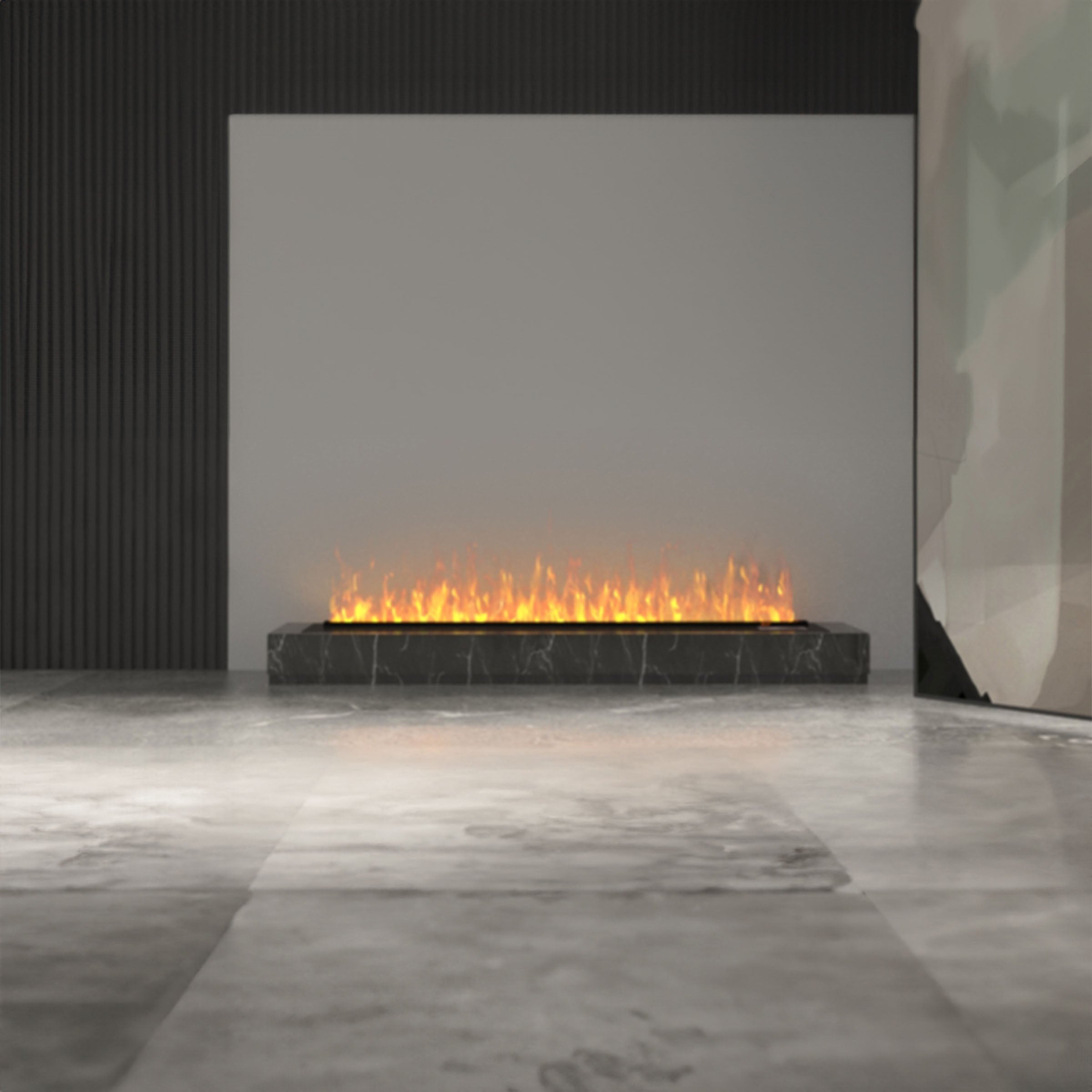 BEACON 3D1800 water vapour decorative electric fireplace with mist effects, showcasing modern design and realistic flame display.