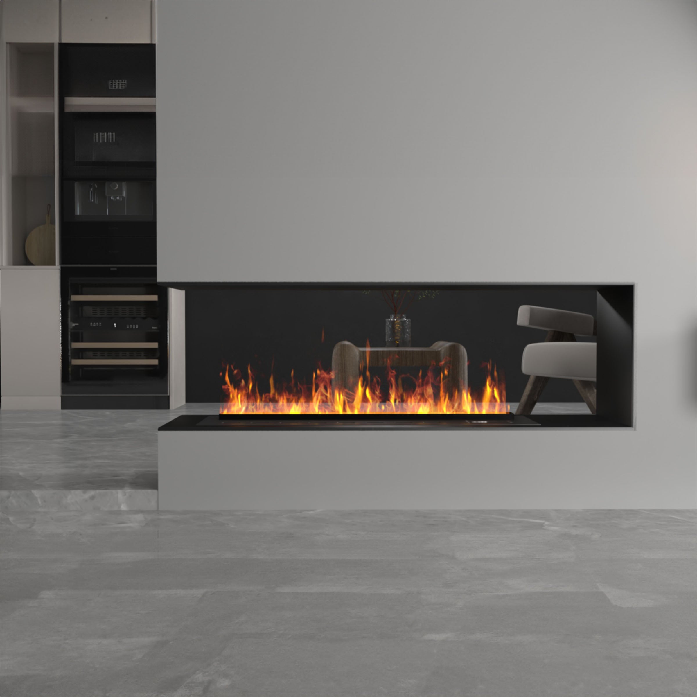 BEACON 3D1800 Water Vapour Decorative Electric Fireplace with mist effect, modern design, and realistic flame display.