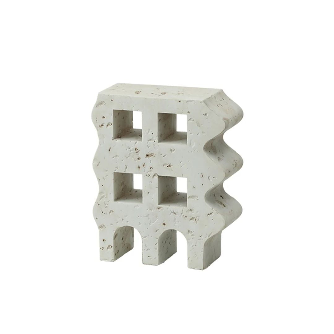 BEACON Wave Blocks-B home decor figurines in abstract wave shapes, crafted for modern interior decoration.