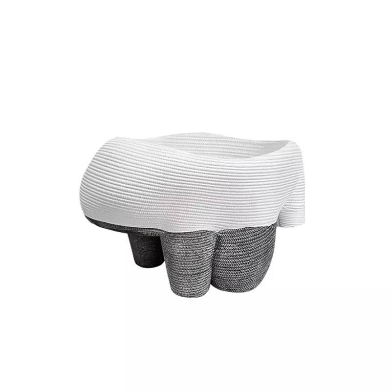 White & Grey Resin Decorative Bowl With Feet Fc-Sz22026 -  Bowls | وعاء ديكور راتنج أبيض ورمادي مع قدم - ebarza Furniture UAE | Shop Modern Furniture in Abu Dhabi & Dubai - مفروشات ايبازرا في الامارات | تسوق اثاث عصري وديكورات مميزة في دبي وابوظبي