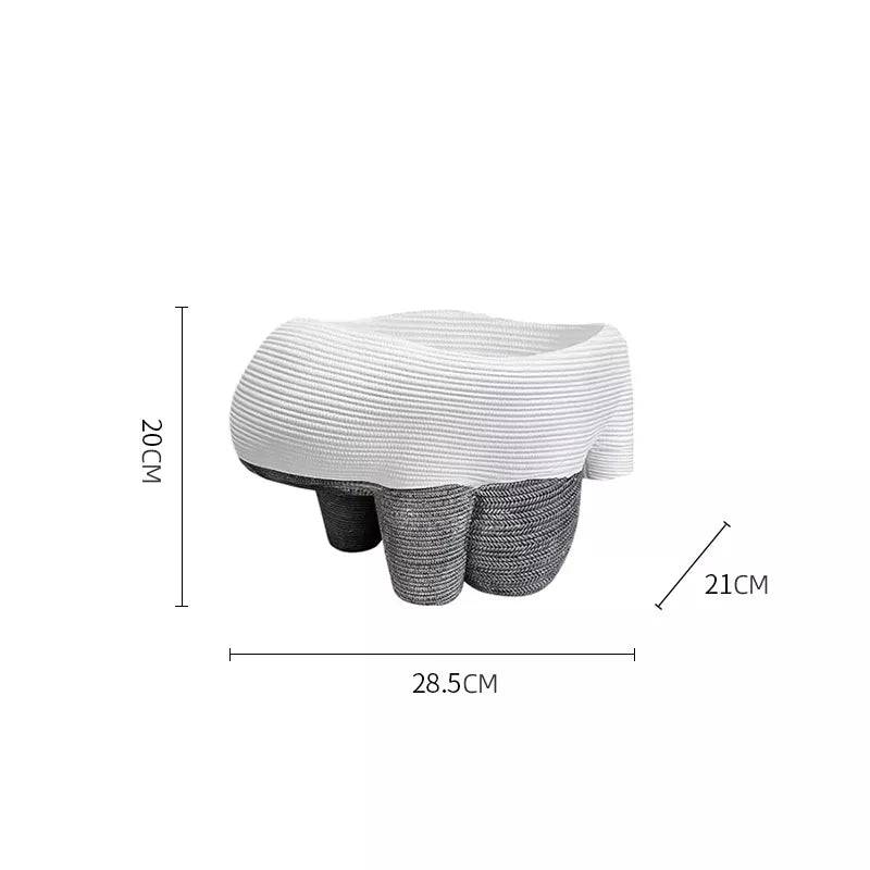 White & Grey Resin Decorative Bowl With Feet Fc-Sz22026 -  Bowls | وعاء ديكور راتنج أبيض ورمادي مع قدم - ebarza Furniture UAE | Shop Modern Furniture in Abu Dhabi & Dubai - مفروشات ايبازرا في الامارات | تسوق اثاث عصري وديكورات مميزة في دبي وابوظبي
