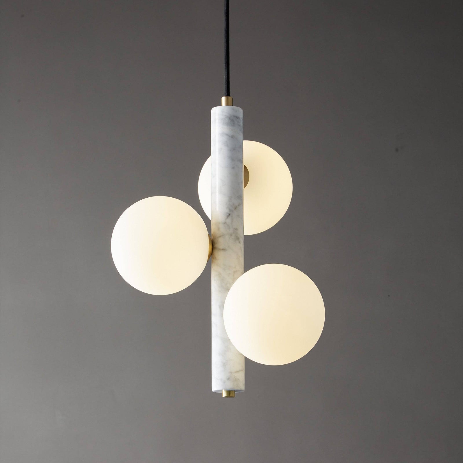 White Marble Pendant Lamp 7702-3-We -  Pendant Lamps - ebarza Furniture UAE | Shop Modern Furniture in Abu Dhabi & Dubai - مفروشات ايبازرا في الامارات | تسوق اثاث عصري وديكورات مميزة في دبي وابوظبي