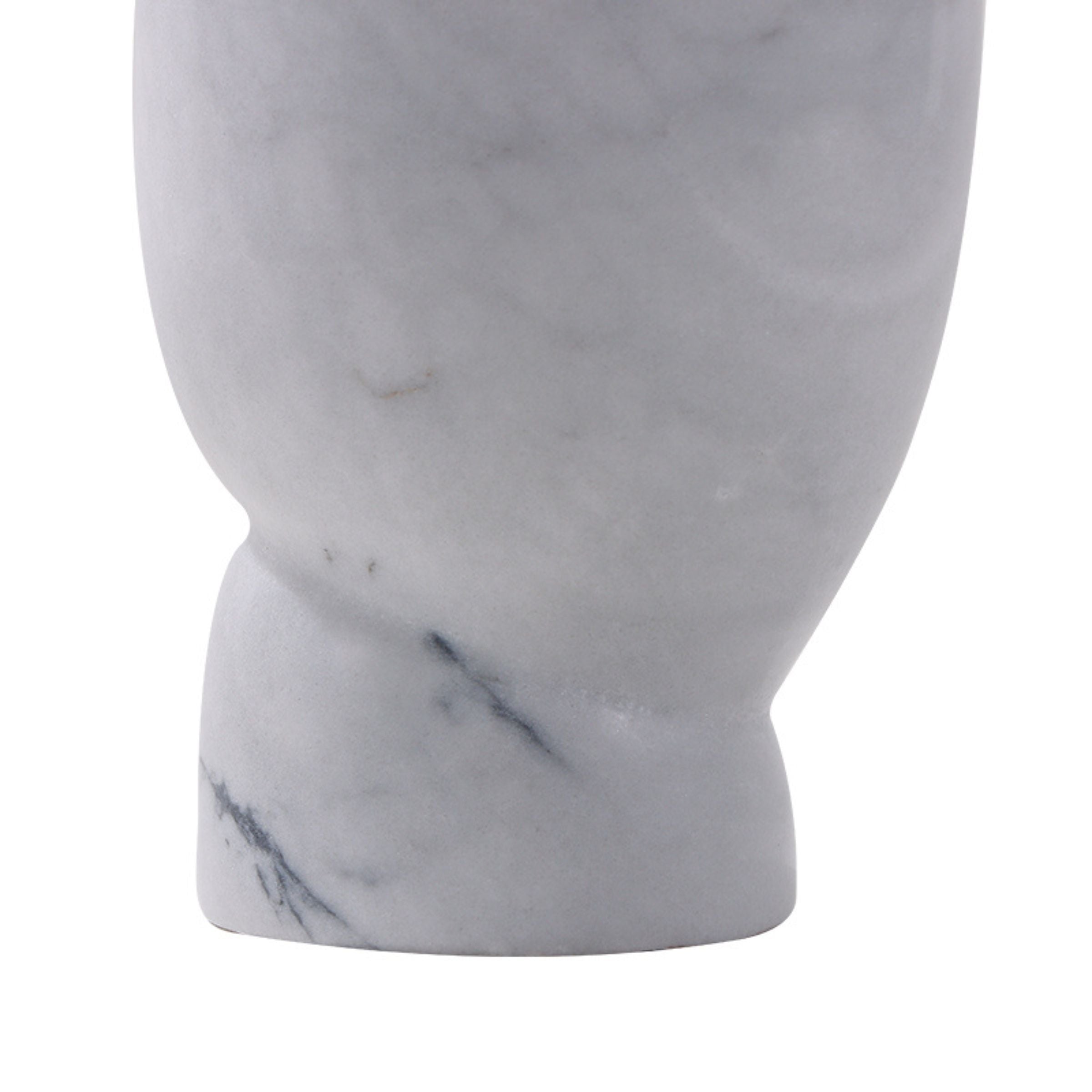 White marble vase from BEACON FSDG, decorative ceramic vase with natural veining, ideal for home decor or floral arrangements.