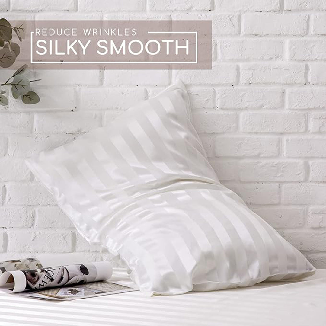 White natural bamboo double bedding set by BEACON, 240TC, soft, breathable fabric with a smooth texture and elegant design.