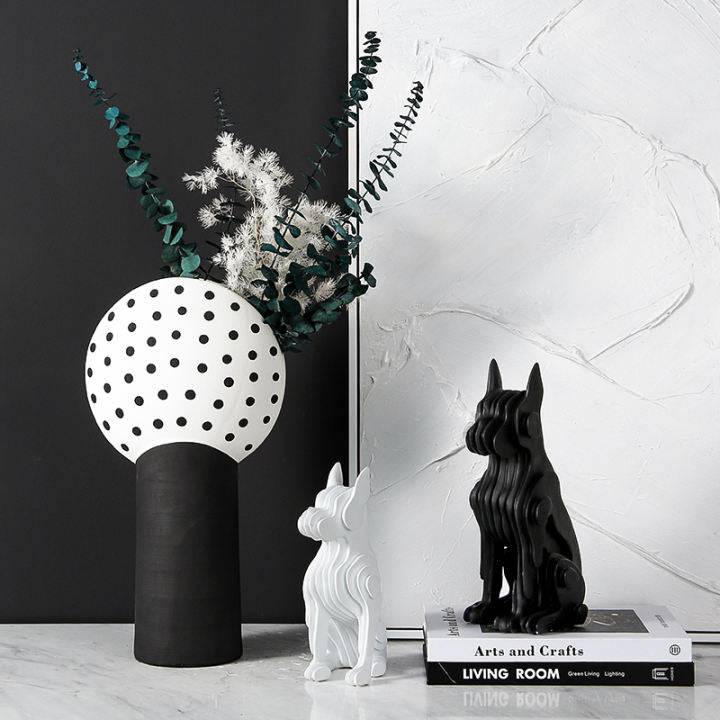 White Resin Abstract Dog Sculpture Fc-Sz2133A -  Home Decor Figurines | تمثال كلب تجريدي من الراتنج الأبيض - صغير - ebarza Furniture UAE | Shop Modern Furniture in Abu Dhabi & Dubai - مفروشات ايبازرا في الامارات | تسوق اثاث عصري وديكورات مميزة في دبي وابوظبي