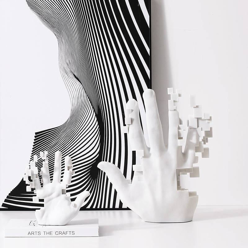 White Resin Hand Sculpture - Large Fc-Sz21117A -  Home Decor Figurines | منحوتة اليد الراتنج الأبيض - كبير - ebarza Furniture UAE | Shop Modern Furniture in Abu Dhabi & Dubai - مفروشات ايبازرا في الامارات | تسوق اثاث عصري وديكورات مميزة في دبي وابوظبي