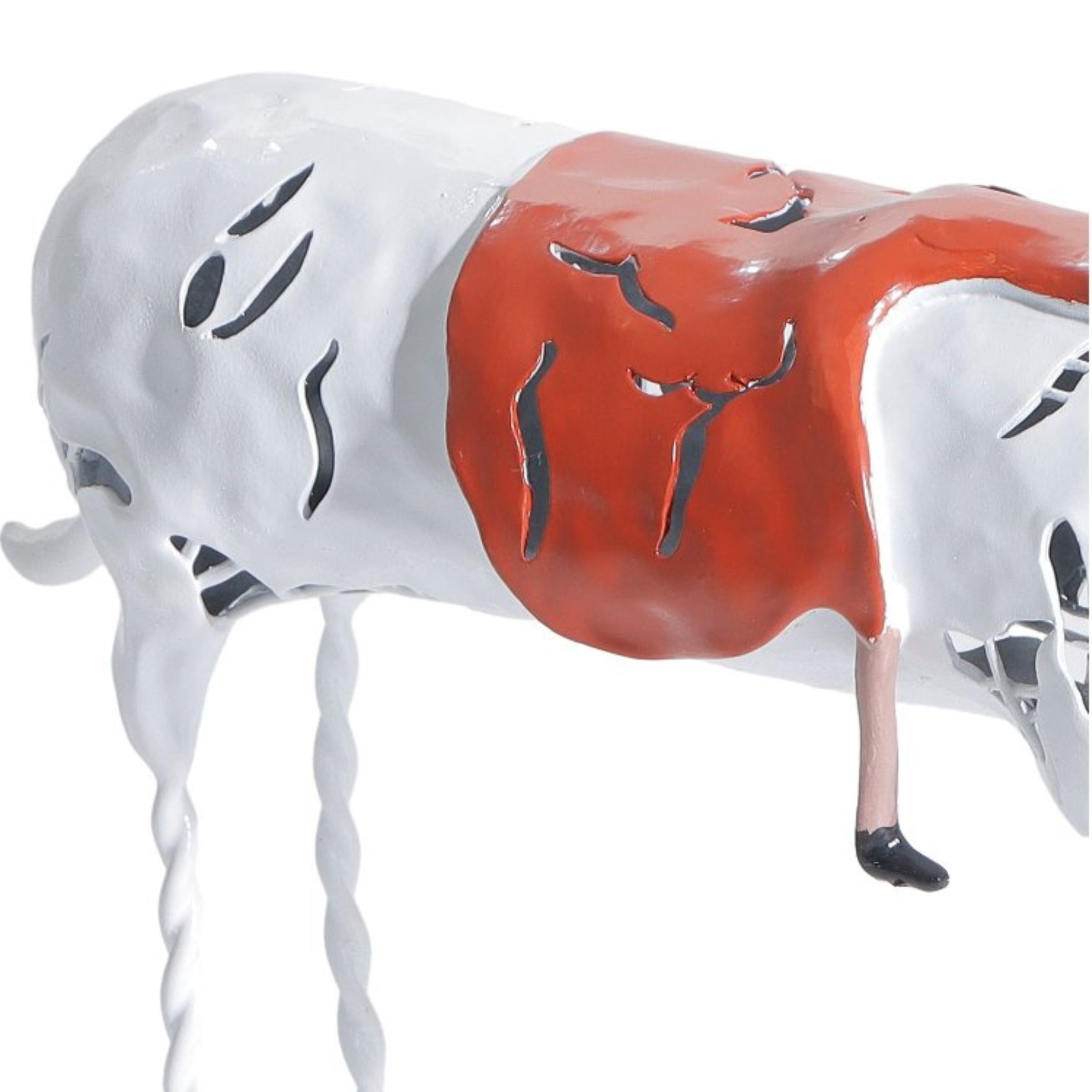 White resin figurine of a sleeping girl on a horse, decorative home decor sculpture by Beacon, model L1849L.