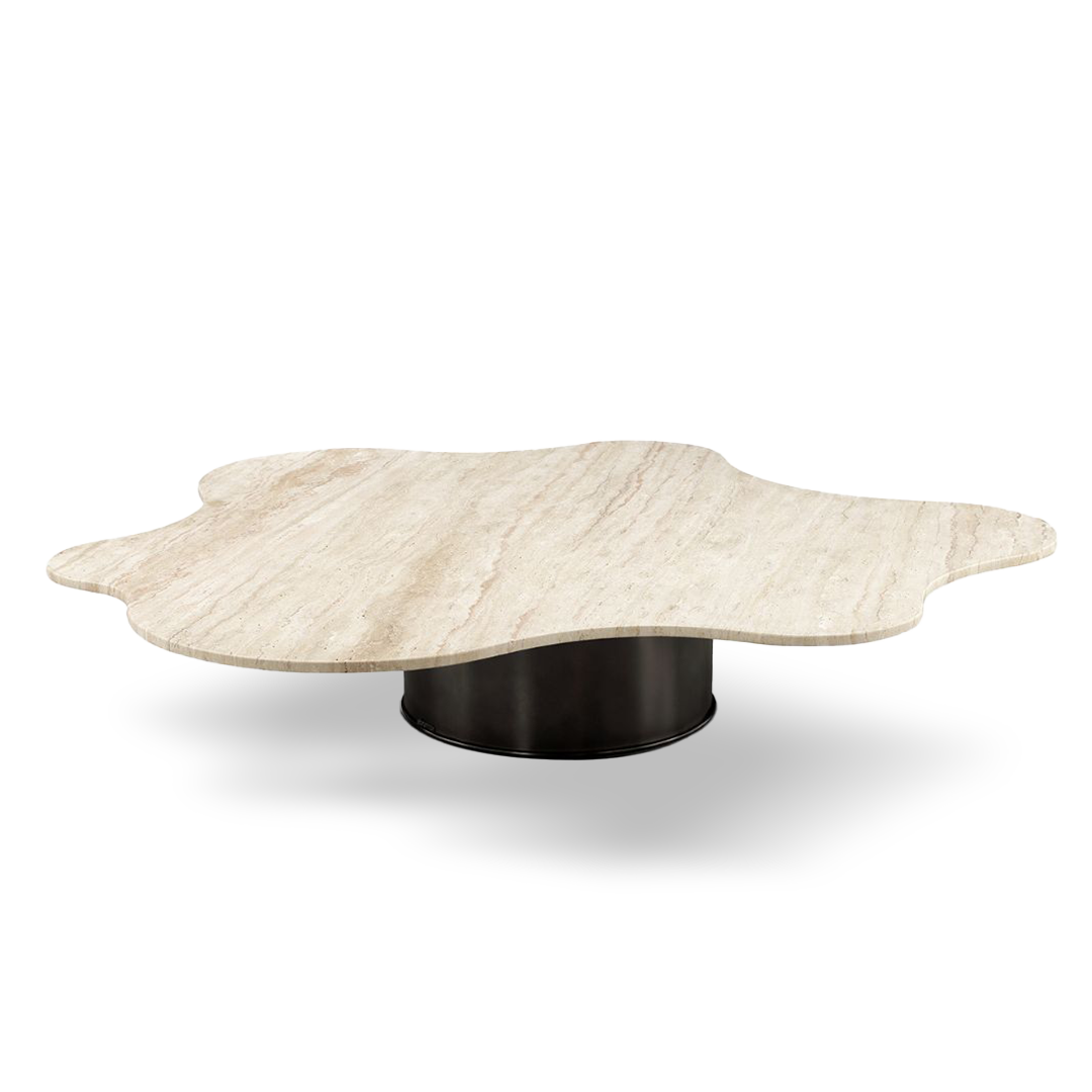 Pre-order 35 Days Delivery White Travertine Coffee Table ST765 -  Coffee tables - ebarza Furniture UAE | Shop Modern Furniture in Abu Dhabi & Dubai - مفروشات ايبازرا في الامارات | تسوق اثاث عصري وديكورات مميزة في دبي وابوظبي