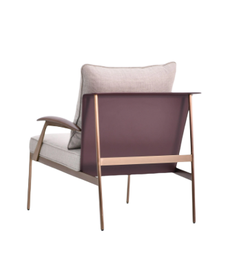 Willow beige lounge chair with wooden legs from BEACON, modern and comfortable seating for living room decor.