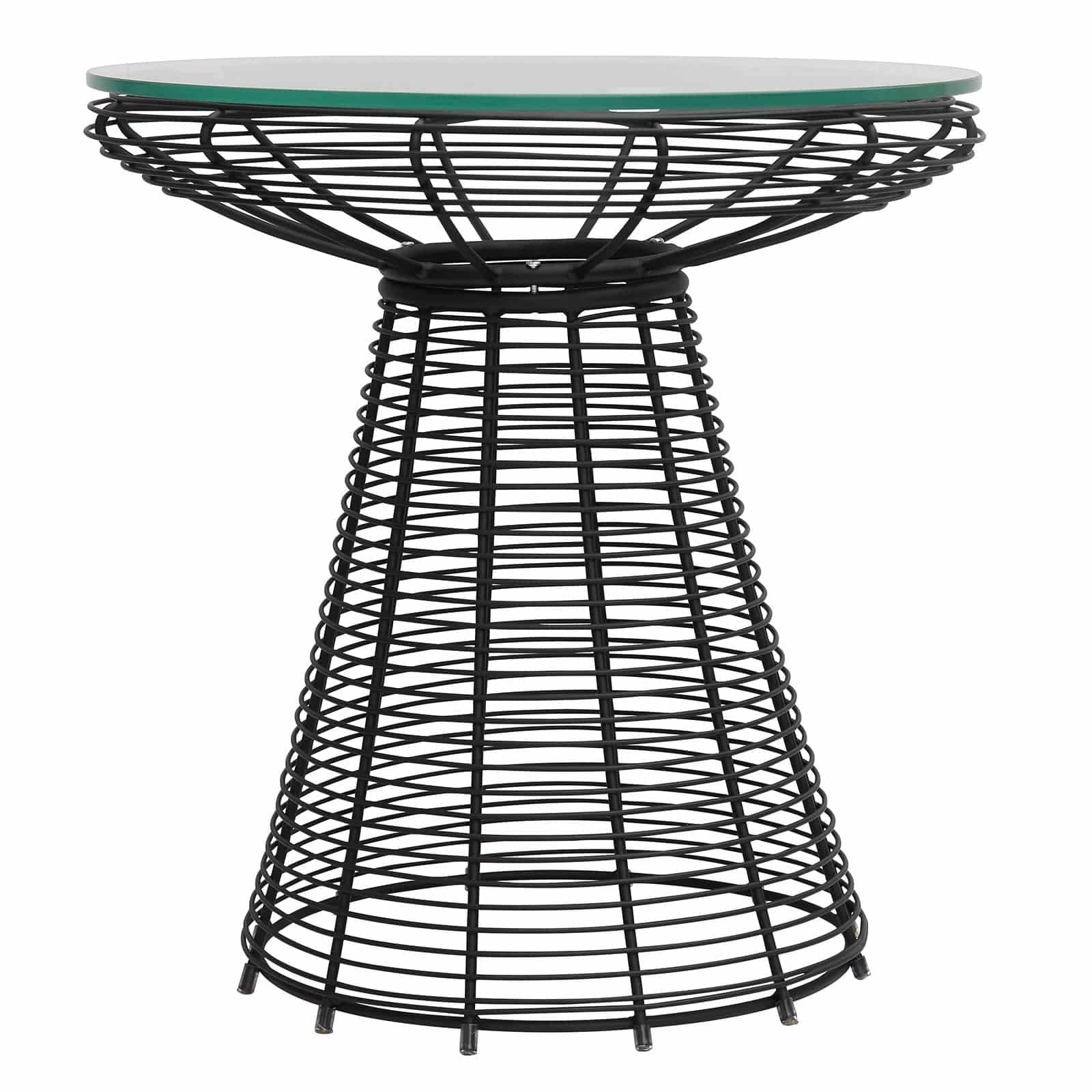 Wire Table& Glass Top  Bp8081-B -  Side Tables | سطح زجاج طاولة سلك - ebarza Furniture UAE | Shop Modern Furniture in Abu Dhabi & Dubai - مفروشات ايبازرا في الامارات | تسوق اثاث عصري وديكورات مميزة في دبي وابوظبي