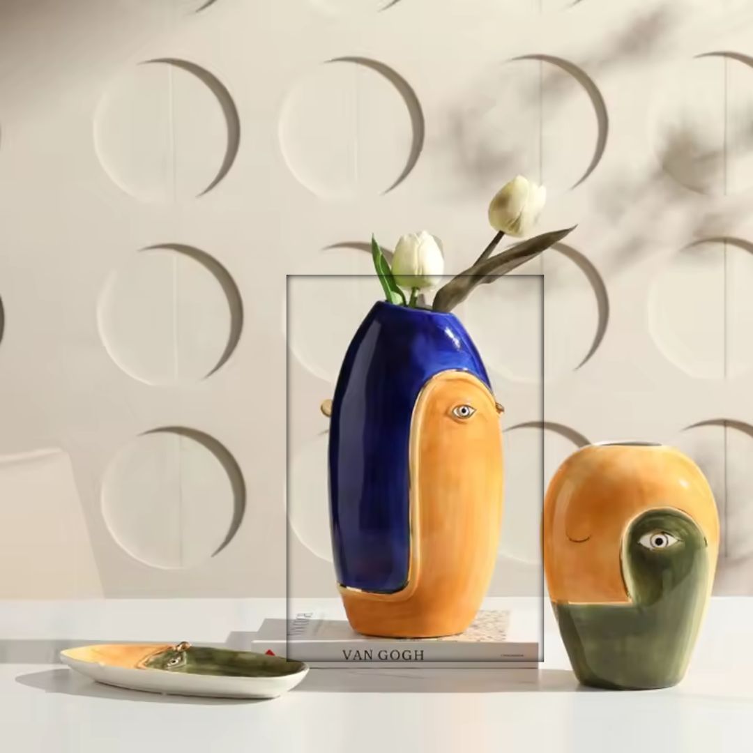 Wisdom Eye Vase by BEACON featuring a unique, artistic design with a smooth ceramic finish and eye-shaped opening.