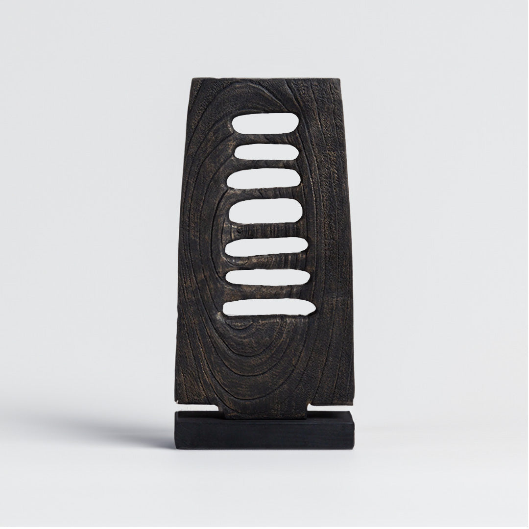 Wood pendulum home decor figurine by BEACON, featuring a detailed wooden design and a swinging pendulum mechanism.