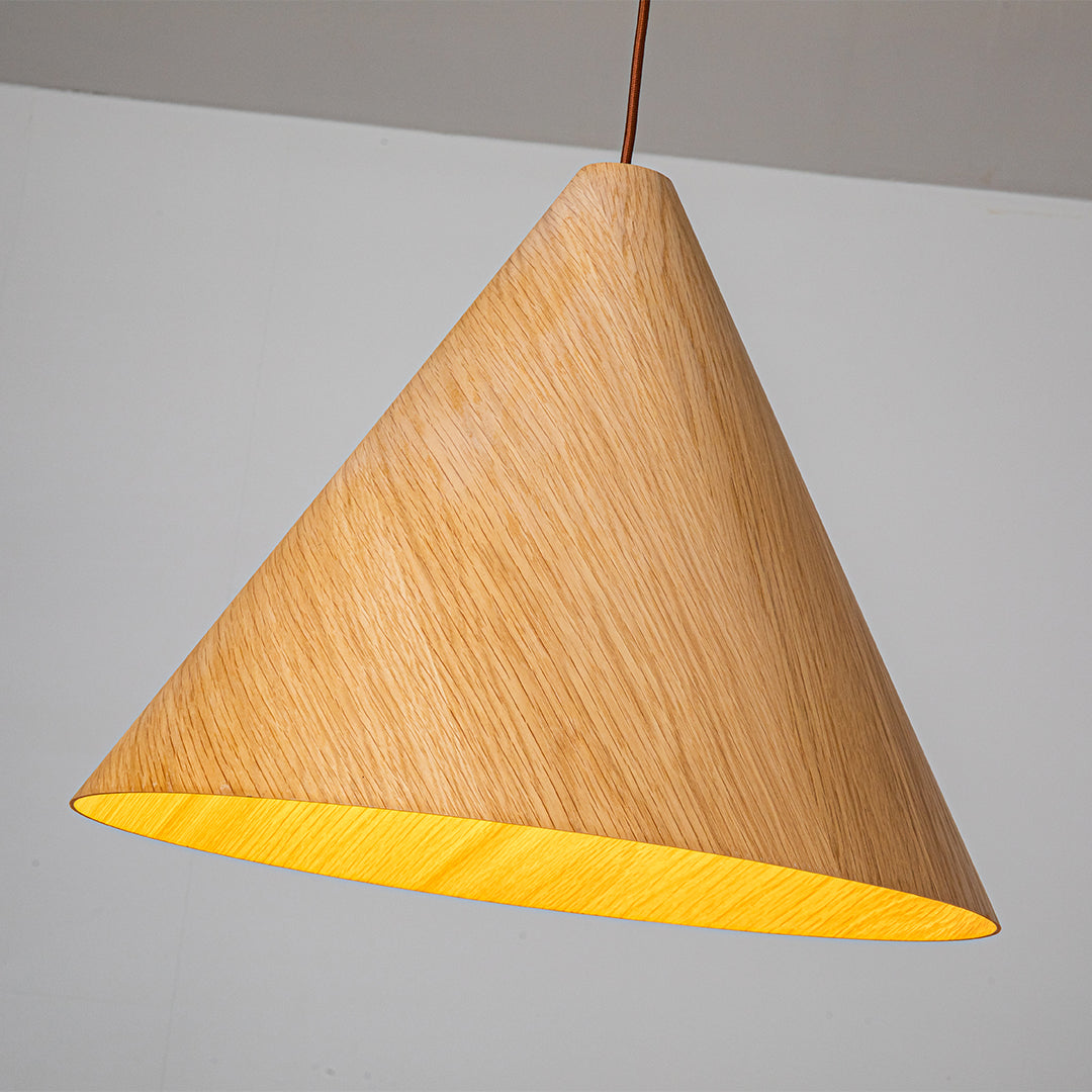 Wood Wave Pendant Lamp in natural wood color from WFLDG, featuring a flowing wave design, ideal for modern interior lighting.