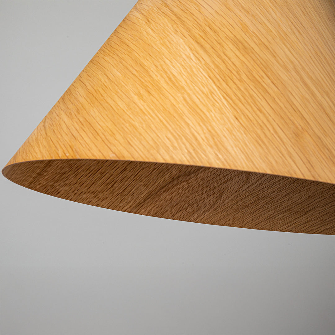 Natural wood color WFLDG Wood Wave Pendant Lamp hanging fixture with curved wooden design for modern interior lighting.