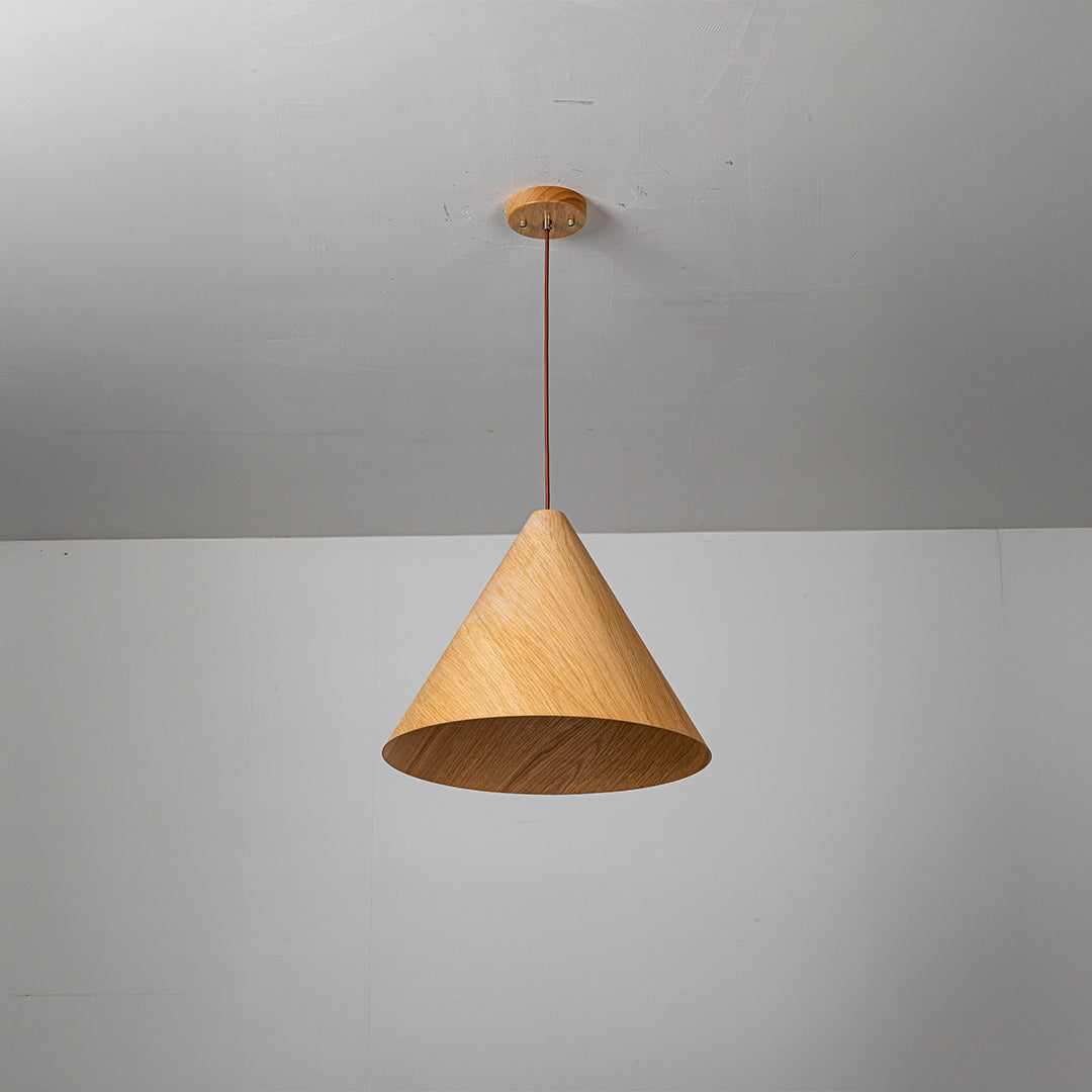 Natural wood-colored Wood Wave Pendant Lamp by WFLDG featuring a flowing, wave-inspired design for modern interior lighting.