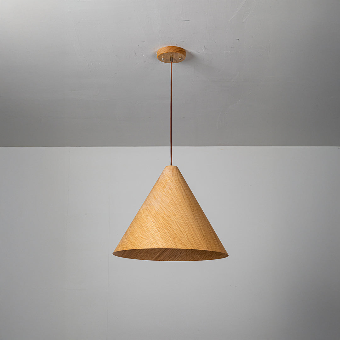 Wood Wave Pendant Lamp in natural wood color, modern WFLDG pendant lighting fixture with wave design for stylish interior decor.