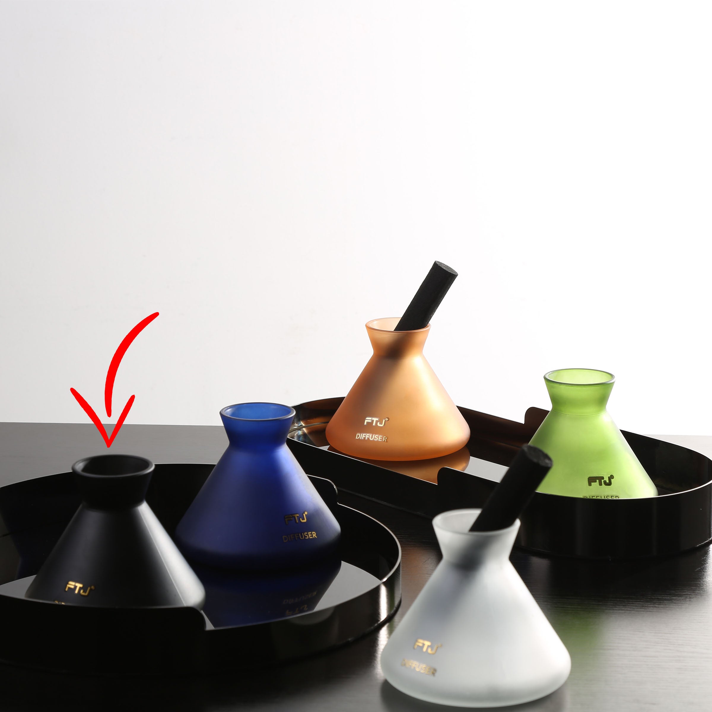 Colorful series- frosted black FD-FTJ036 -  Home Fragrance | سلسلة ملونة - بلوري أسود - ebarza Furniture UAE | Shop Modern Furniture in Abu Dhabi & Dubai - مفروشات ايبازرا في الامارات | تسوق اثاث عصري وديكورات مميزة في دبي وابوظبي