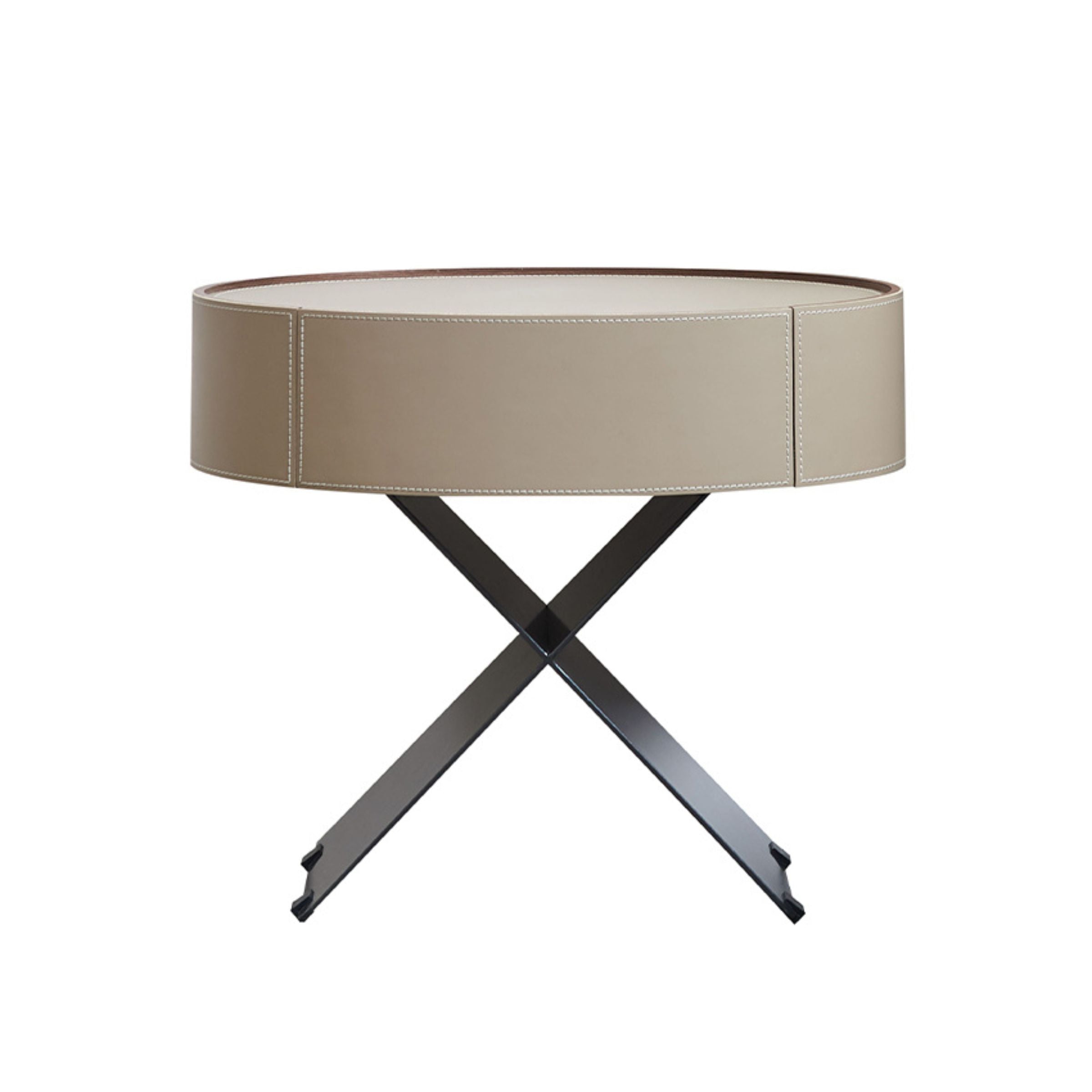 Xo Saddle Leather Side Table MLL-T66 -  Side Tables - ebarza Furniture UAE | Shop Modern Furniture in Abu Dhabi & Dubai - مفروشات ايبازرا في الامارات | تسوق اثاث عصري وديكورات مميزة في دبي وابوظبي
