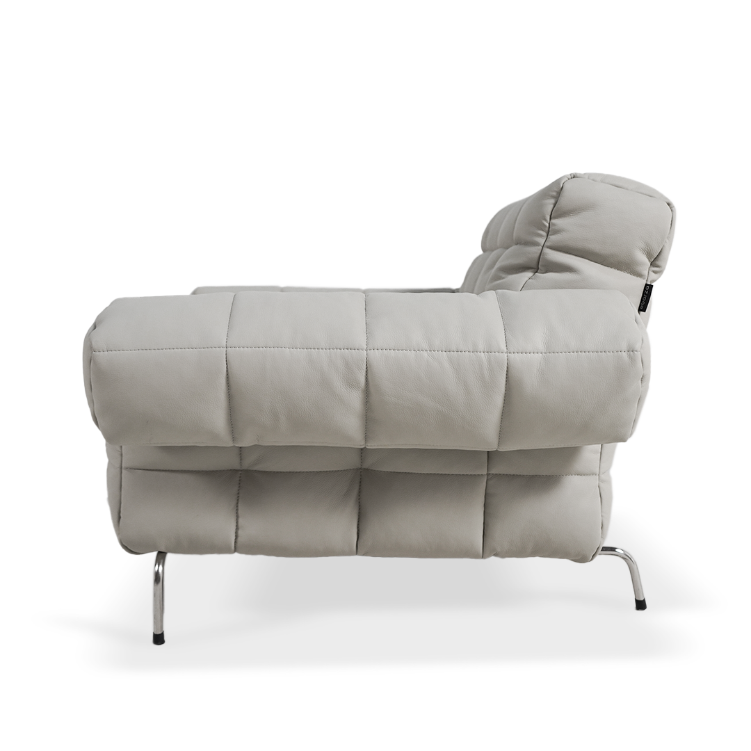 Beige Yabo Lounge Chair LC077WHT by BEACON, modern lounge chair with cushioned seat and sleek design.