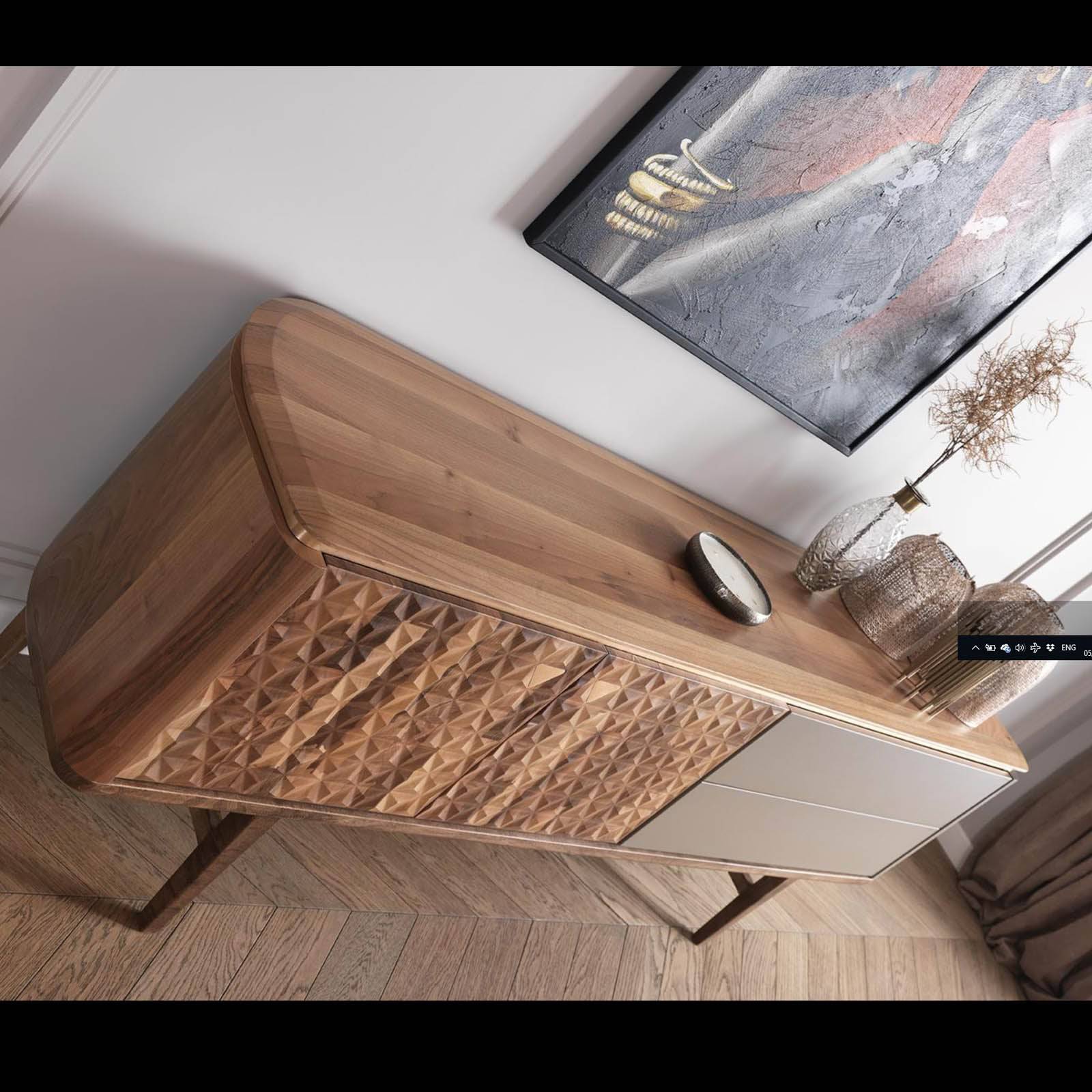 Zen Sideboard Zen003-Veneer Top -  Sideboards | طاوله جانبيه من زن - ebarza Furniture UAE | Shop Modern Furniture in Abu Dhabi & Dubai - مفروشات ايبازرا في الامارات | تسوق اثاث عصري وديكورات مميزة في دبي وابوظبي