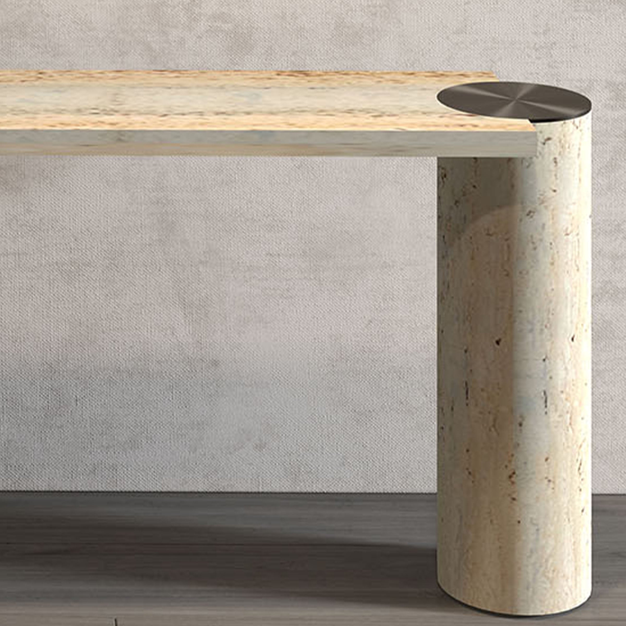 A2STONE Zurich Travertine Console 200cm, modern console table with beige travertine finish and sleek design.