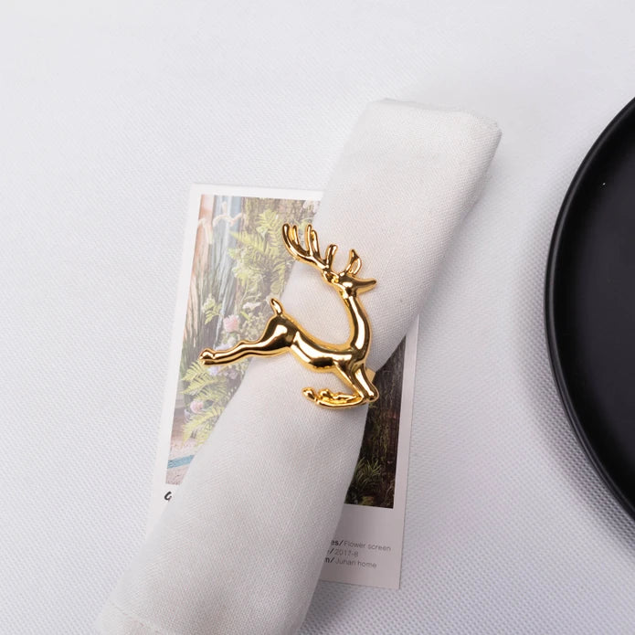Karaca Home Deer Gold 2 Pack Napkin Ring 300.22.02.0463 -  Napkin Rings | كاراجا هوم ذهب الغزلان عبوة من 2 حلقة مناديل - ebarza Furniture UAE | Shop Modern Furniture in Abu Dhabi & Dubai - مفروشات ايبازرا في الامارات | تسوق اثاث عصري وديكورات مميزة في دبي وابوظبي
