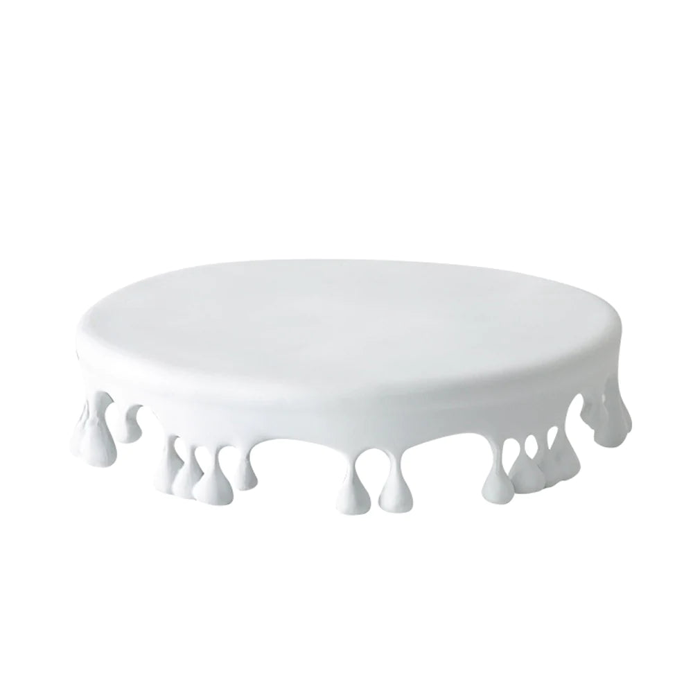 White Resin Pedestal Tray Fc-Sz2162B -  Trays | صينية قاعدة من الراتنج الأبيض - ebarza Furniture UAE | Shop Modern Furniture in Abu Dhabi & Dubai - مفروشات ايبازرا في الامارات | تسوق اثاث عصري وديكورات مميزة في دبي وابوظبي