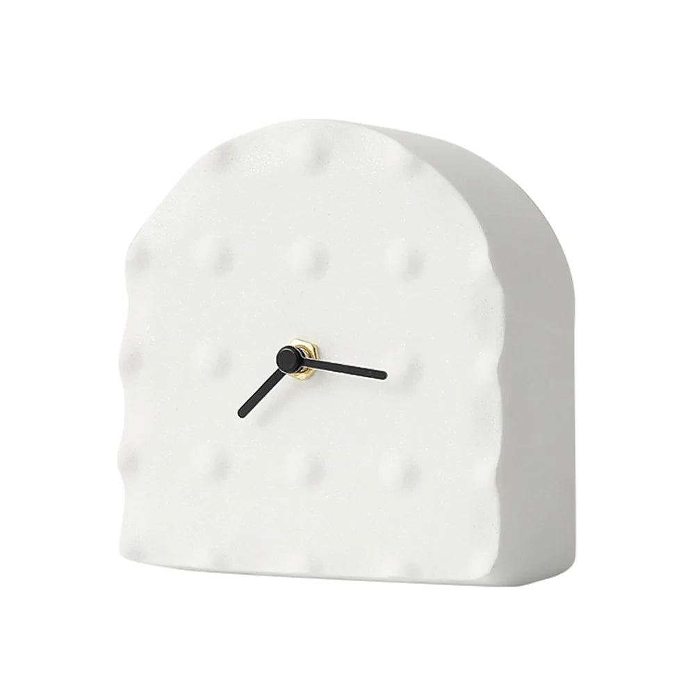 White Arched Resin Table Clock Fc-Sz2172 -  Clocks | ساعة طاولة بيضاء مقوسة من الراتنج - ebarza Furniture UAE | Shop Modern Furniture in Abu Dhabi & Dubai - مفروشات ايبازرا في الامارات | تسوق اثاث عصري وديكورات مميزة في دبي وابوظبي