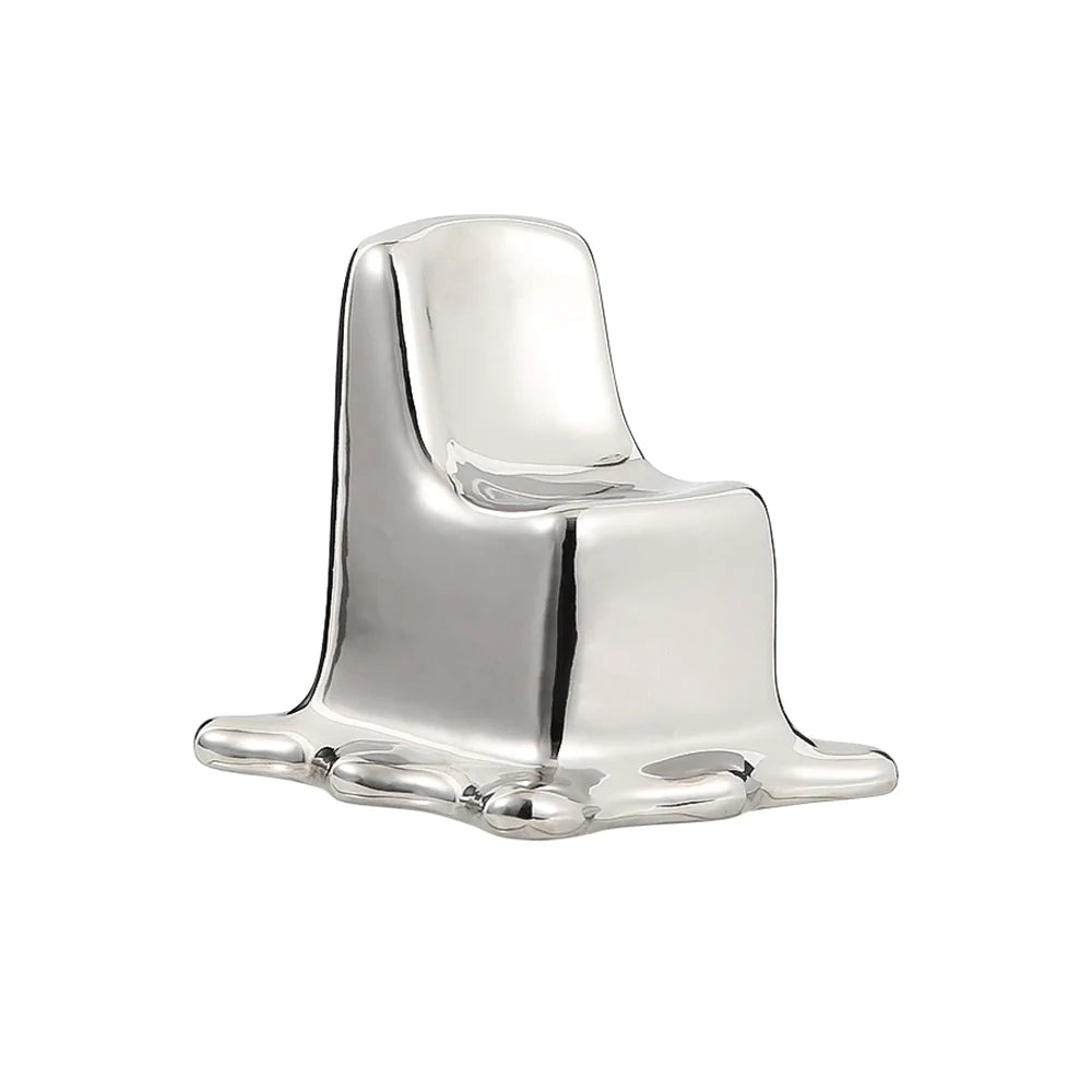 Silver Ceramic Chair Sculpture Fd-D22036 -  Home Decor Figurines | نحت كرسي سيراميك فضي - ebarza Furniture UAE | Shop Modern Furniture in Abu Dhabi & Dubai - مفروشات ايبازرا في الامارات | تسوق اثاث عصري وديكورات مميزة في دبي وابوظبي