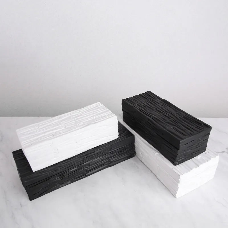 White Resin Decorative Box-B Fc-Sz2022B -  Decorative Boxes | صندوق ديكور من الراتينج الأبيض - ebarza Furniture UAE | Shop Modern Furniture in Abu Dhabi & Dubai - مفروشات ايبازرا في الامارات | تسوق اثاث عصري وديكورات مميزة في دبي وابوظبي