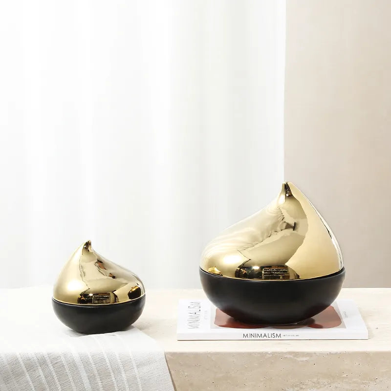 Gold Bird Decoration Jar-A Fa-D21074A -  Vases | جرة زينة الطيور الذهبية - ebarza Furniture UAE | Shop Modern Furniture in Abu Dhabi & Dubai - مفروشات ايبازرا في الامارات | تسوق اثاث عصري وديكورات مميزة في دبي وابوظبي
