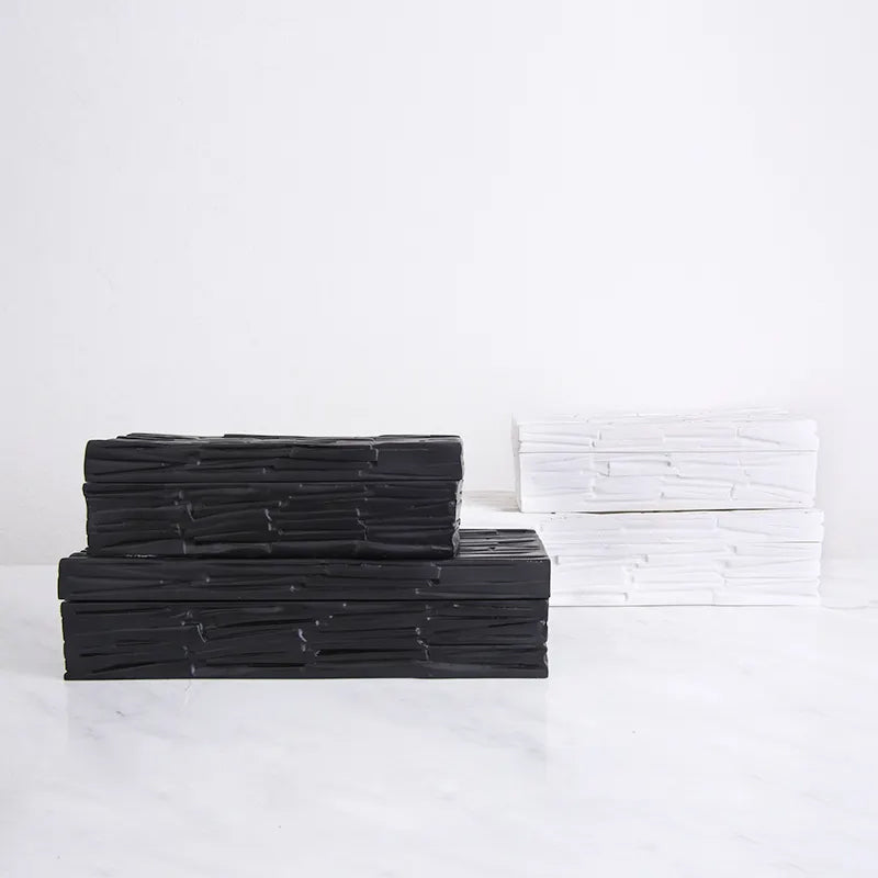 Black Resin Decorative Box-B Fc-Sz2023B -  Decorative Boxes | صندوق ديكور من الراتينج الأسود - ebarza Furniture UAE | Shop Modern Furniture in Abu Dhabi & Dubai - مفروشات ايبازرا في الامارات | تسوق اثاث عصري وديكورات مميزة في دبي وابوظبي