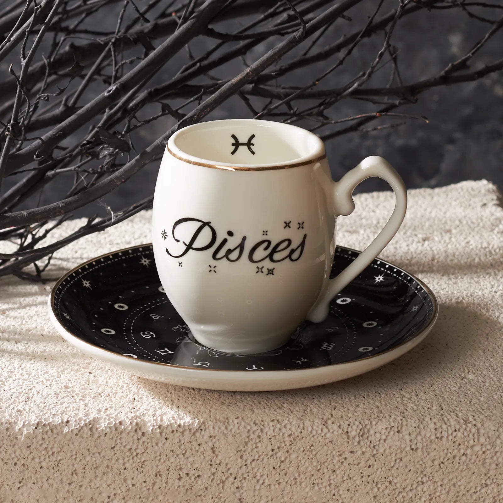 Karaca Pisces Coffee Cup 90 Ml 153.03.06.6899 -  Coffee Sets | كوب قهوة كاراجا مع برج الحوت 90 مل - ebarza Furniture UAE | Shop Modern Furniture in Abu Dhabi & Dubai - مفروشات ايبازرا في الامارات | تسوق اثاث عصري وديكورات مميزة في دبي وابوظبي