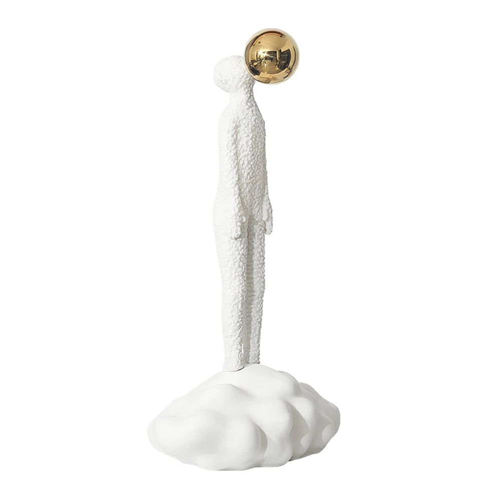 White & Gold Resin Figurative Sculpture - Large Fc-Sz2181A -  Home Decor Figurines | نحت تصويري من الراتنج الأبيض والذهبي - كبير - ebarza Furniture UAE | Shop Modern Furniture in Abu Dhabi & Dubai - مفروشات ايبازرا في الامارات | تسوق اثاث عصري وديكورات مميزة في دبي وابوظبي