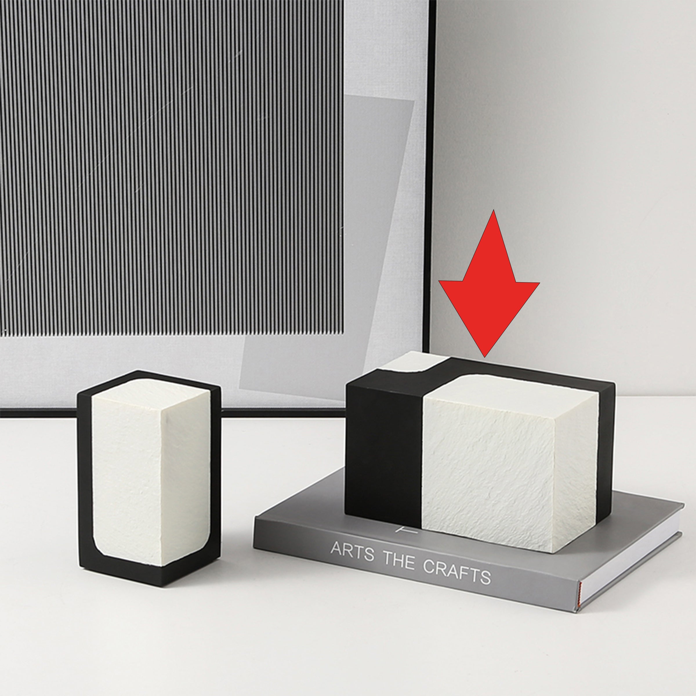 Black And White Stone Block A Fc-Sz21108A -  Home Decor Figurines - ebarza Furniture UAE | Shop Modern Furniture in Abu Dhabi & Dubai - مفروشات ايبازرا في الامارات | تسوق اثاث عصري وديكورات مميزة في دبي وابوظبي