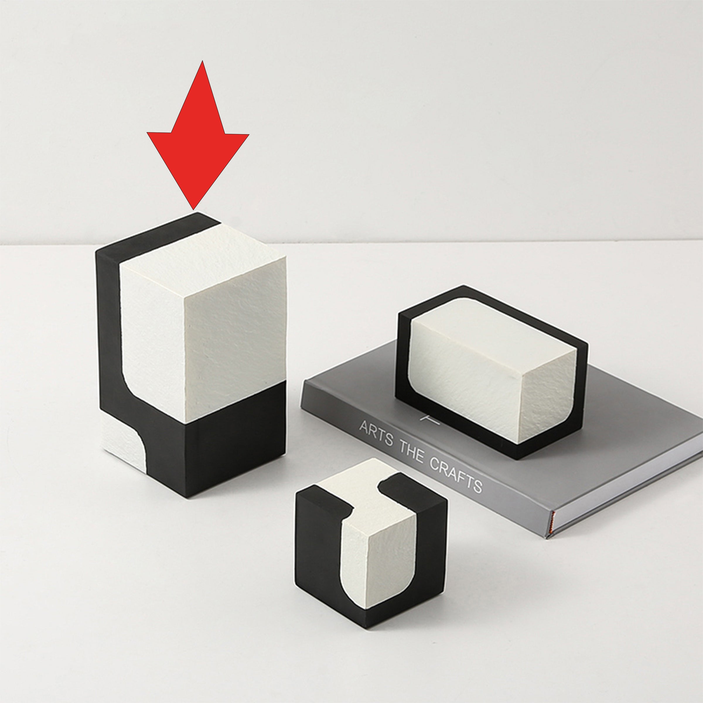 Black And White Stone Block A Fc-Sz21108A -  Home Decor Figurines - ebarza Furniture UAE | Shop Modern Furniture in Abu Dhabi & Dubai - مفروشات ايبازرا في الامارات | تسوق اثاث عصري وديكورات مميزة في دبي وابوظبي