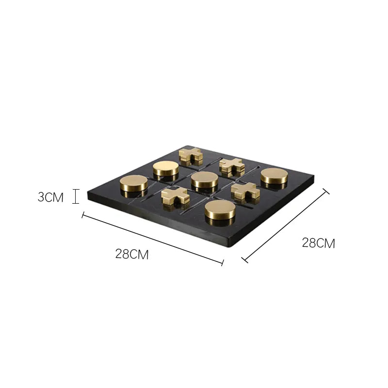 Black Marble Board Game With Gold Stainless Steel Pieces Fc-W2108A -  Home Decor Figurines - ebarza Furniture UAE | Shop Modern Furniture in Abu Dhabi & Dubai - مفروشات ايبازرا في الامارات | تسوق اثاث عصري وديكورات مميزة في دبي وابوظبي