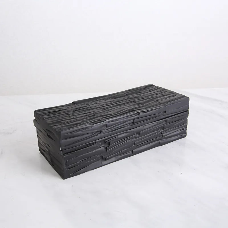 Black Resin Decorative Box-B Fc-Sz2023B -  Decorative Boxes - ebarza Furniture UAE | Shop Modern Furniture in Abu Dhabi & Dubai - مفروشات ايبازرا في الامارات | تسوق اثاث عصري وديكورات مميزة في دبي وابوظبي