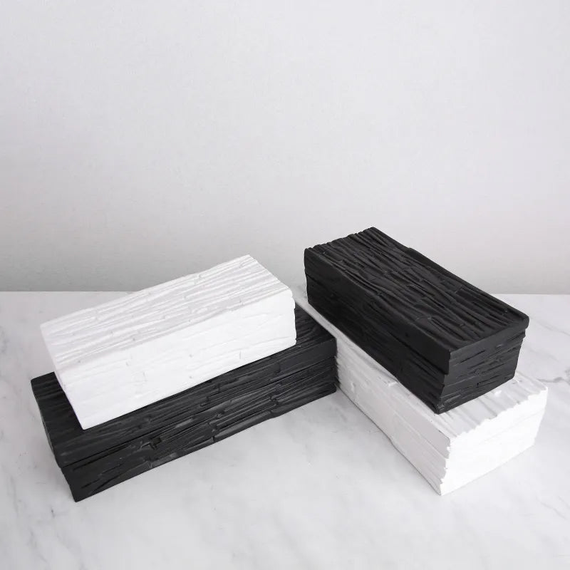 Black Resin Decorative Box-B Fc-Sz2023B -  Decorative Boxes - ebarza Furniture UAE | Shop Modern Furniture in Abu Dhabi & Dubai - مفروشات ايبازرا في الامارات | تسوق اثاث عصري وديكورات مميزة في دبي وابوظبي