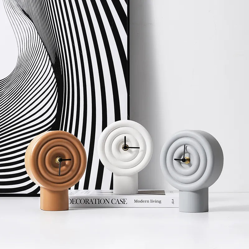 Brown Resin Table Clock Fc-Sz2177B -  Clocks - ebarza Furniture UAE | Shop Modern Furniture in Abu Dhabi & Dubai - مفروشات ايبازرا في الامارات | تسوق اثاث عصري وديكورات مميزة في دبي وابوظبي