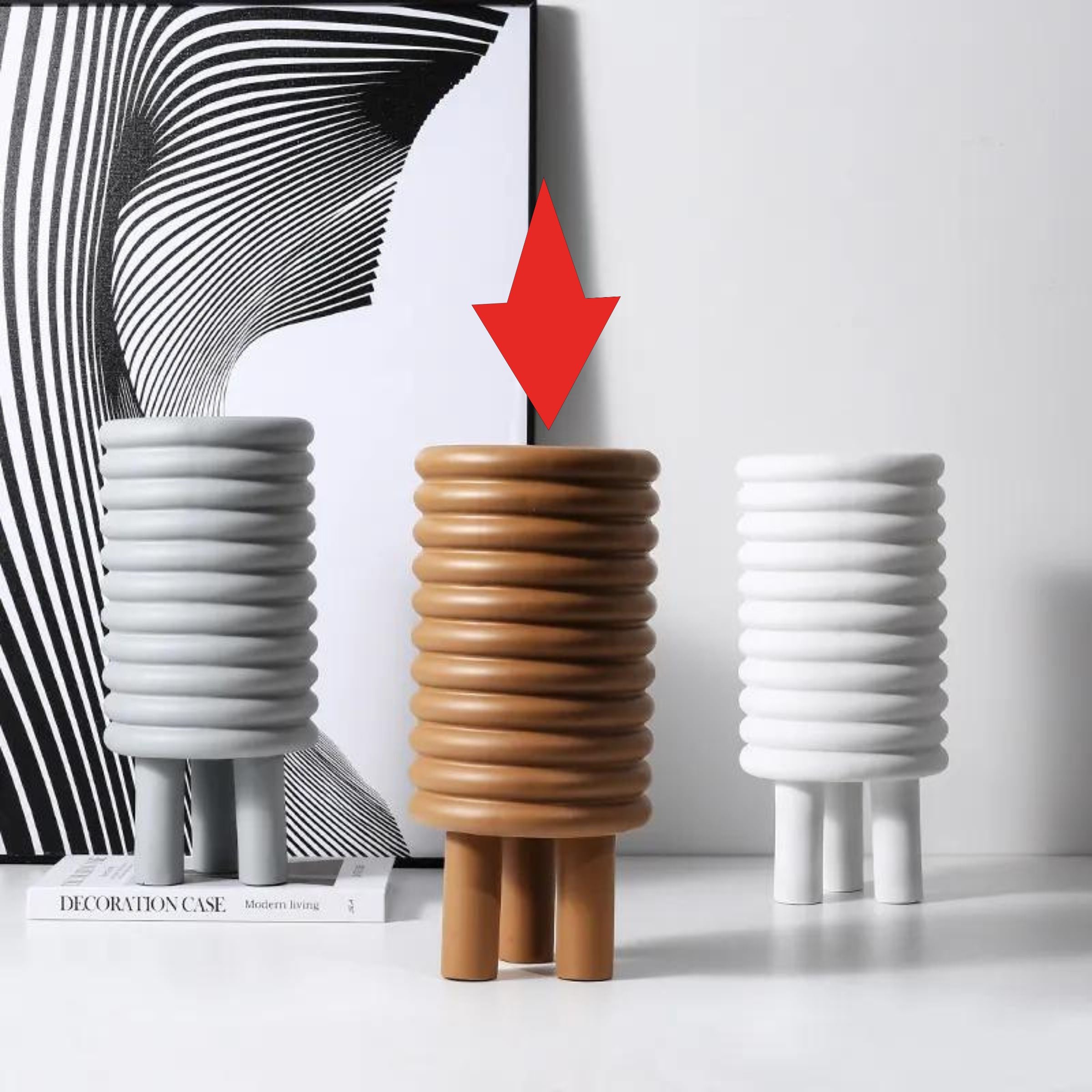 Circle Vase Brown Fc-Sz2174B -  Vases - ebarza Furniture UAE | Shop Modern Furniture in Abu Dhabi & Dubai - مفروشات ايبازرا في الامارات | تسوق اثاث عصري وديكورات مميزة في دبي وابوظبي