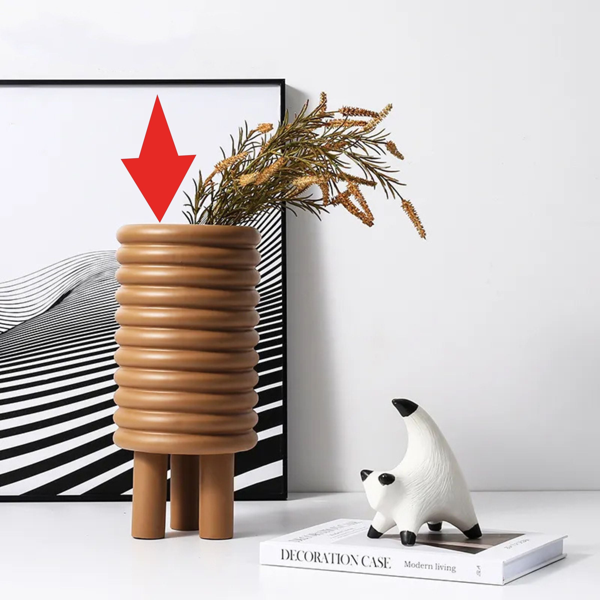 Circle Vase Brown Fc-Sz2174B -  Vases - ebarza Furniture UAE | Shop Modern Furniture in Abu Dhabi & Dubai - مفروشات ايبازرا في الامارات | تسوق اثاث عصري وديكورات مميزة في دبي وابوظبي