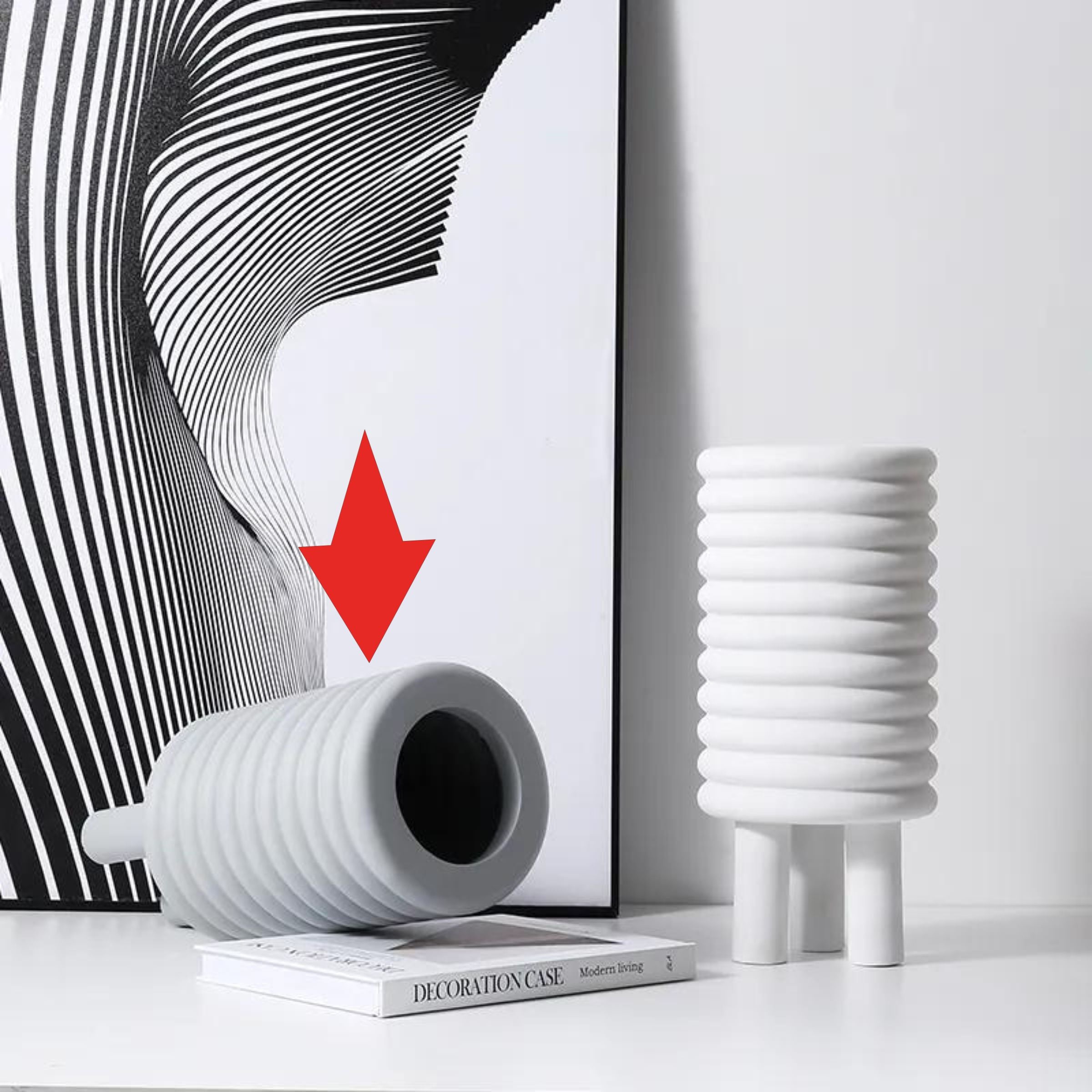 Circle Vase Grey Fc-Sz2174C -  Vases - ebarza Furniture UAE | Shop Modern Furniture in Abu Dhabi & Dubai - مفروشات ايبازرا في الامارات | تسوق اثاث عصري وديكورات مميزة في دبي وابوظبي