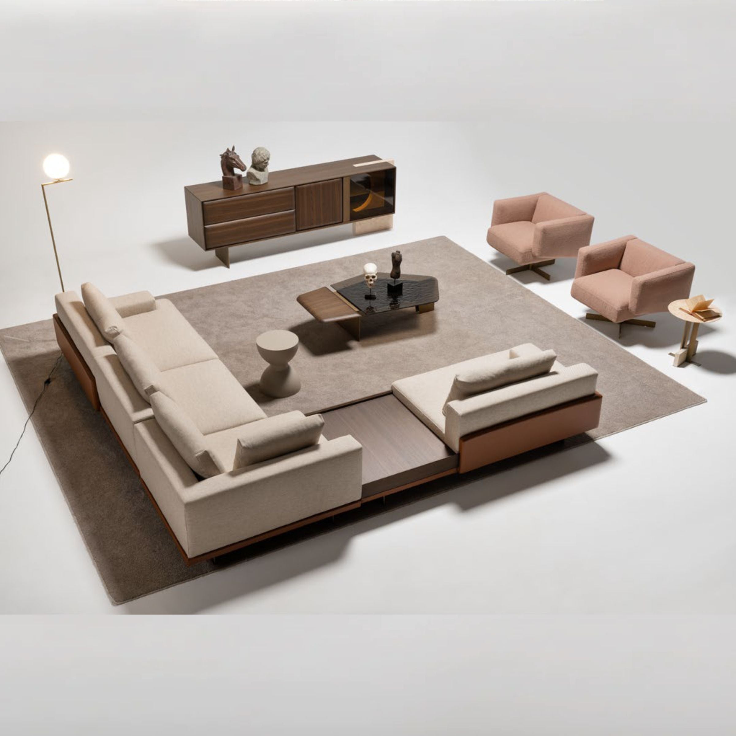 HOMAGE KOLTUK Era Center Table Era-001 coffee table with sleek modern design and wooden finish, displayed on a neutral background.