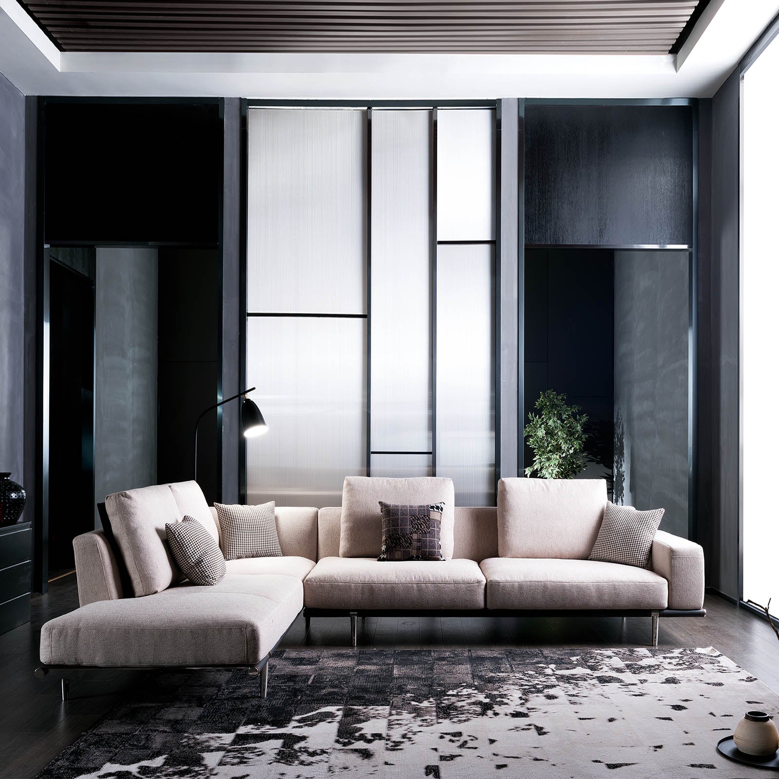Chur L Shape Sofa Sf038-3CL -  Sofas | أريكة على شكل حرف L من شر - ebarza Furniture UAE | Shop Modern Furniture in Abu Dhabi & Dubai - مفروشات ايبازرا في الامارات | تسوق اثاث عصري وديكورات مميزة في دبي وابوظبي