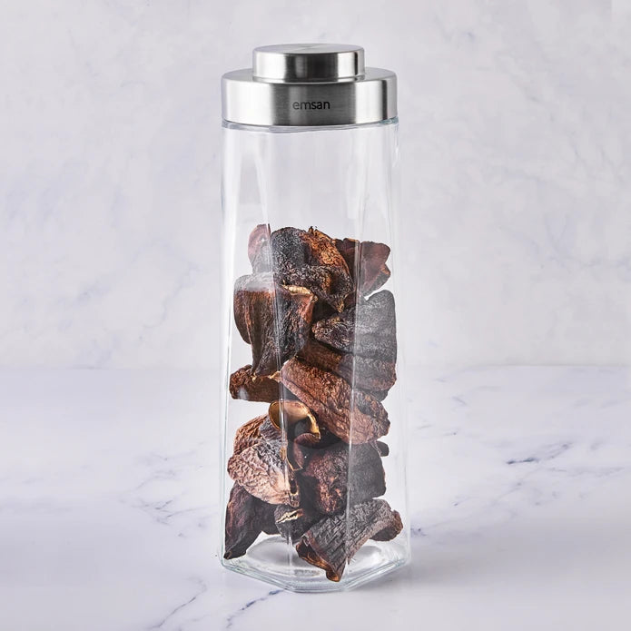 Emsan Pyramid Glass Jar Xl 153.03.07.8285 -  Spice Sets - ebarza Furniture UAE | Shop Modern Furniture in Abu Dhabi & Dubai - مفروشات ايبازرا في الامارات | تسوق اثاث عصري وديكورات مميزة في دبي وابوظبي