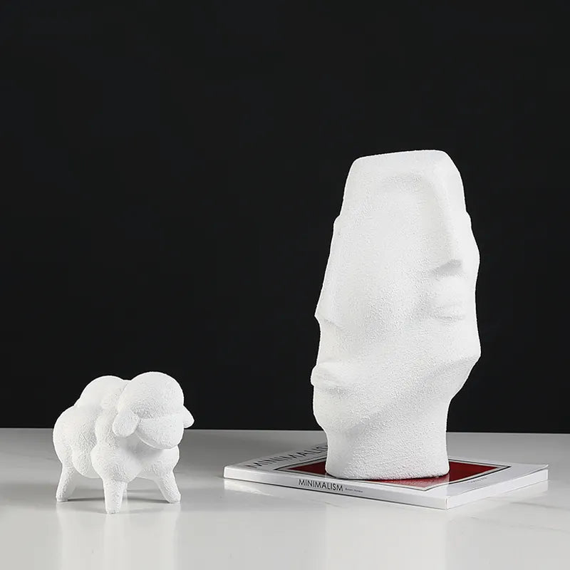 Four-Faced Ceramic Sculpture Fd-D22035 -  Home Decor Figurines - ebarza Furniture UAE | Shop Modern Furniture in Abu Dhabi & Dubai - مفروشات ايبازرا في الامارات | تسوق اثاث عصري وديكورات مميزة في دبي وابوظبي